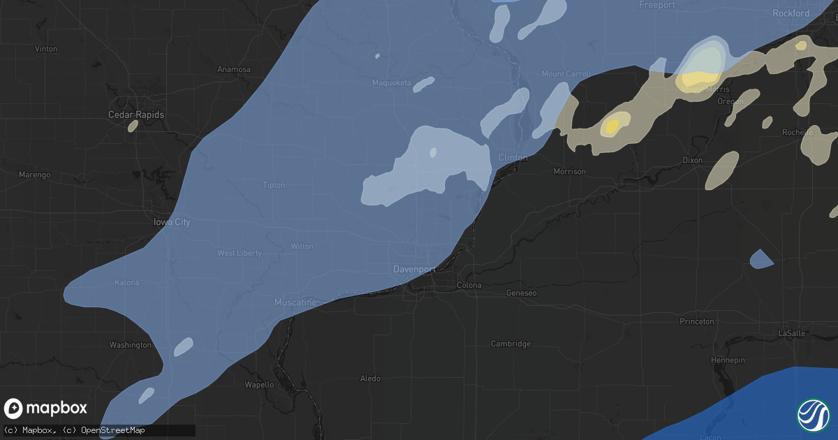 Hail map in Eldridge, IA on June 10, 2026