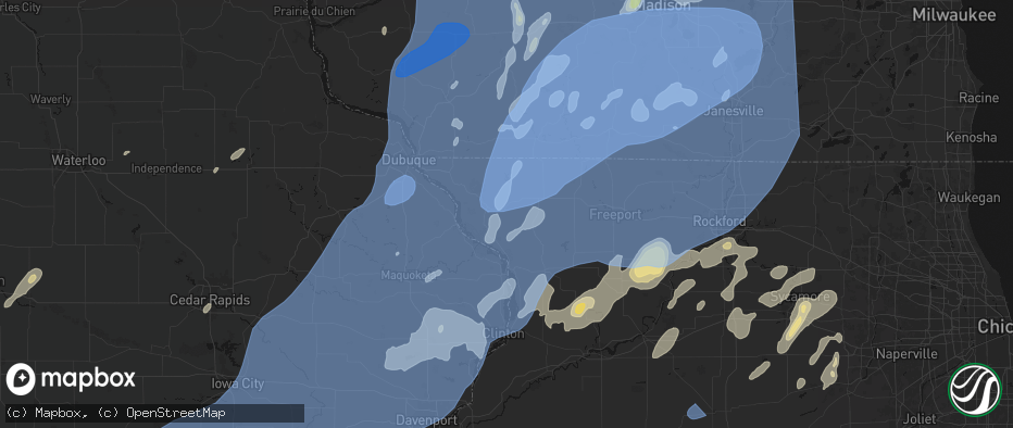 Hail map in Elizabeth, IL on June 10, 2026