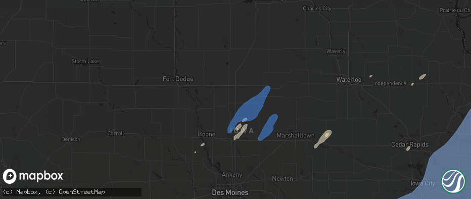 Hail map in Ellsworth, IA on June 10, 2026
