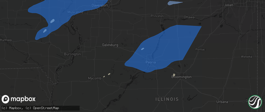 Hail map in Elmwood, IL on June 10, 2026