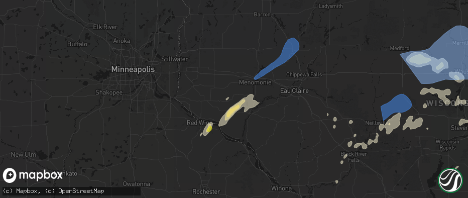 Hail map in Elmwood, WI on June 10, 2026