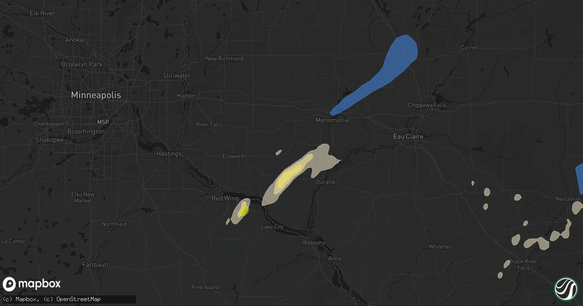 Hail map in Elmwood, WI on June 10, 2026