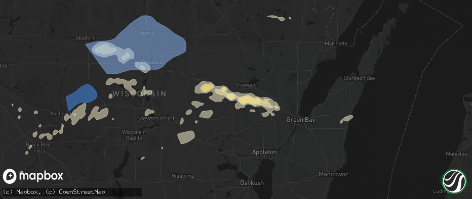 Hail map in Embarrass, WI on June 10, 2026