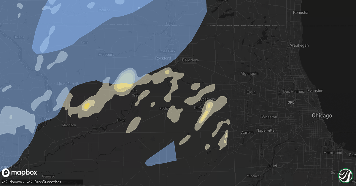 Hail map in Esmond, IL on June 10, 2026