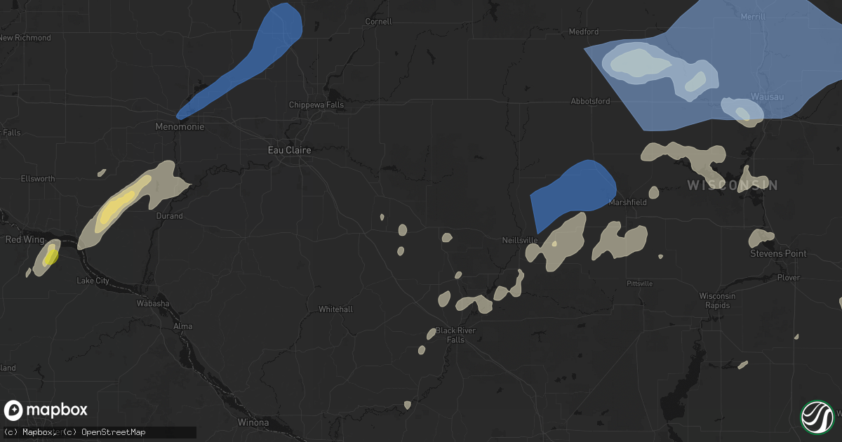 Hail map in Fairchild, WI on June 10, 2026