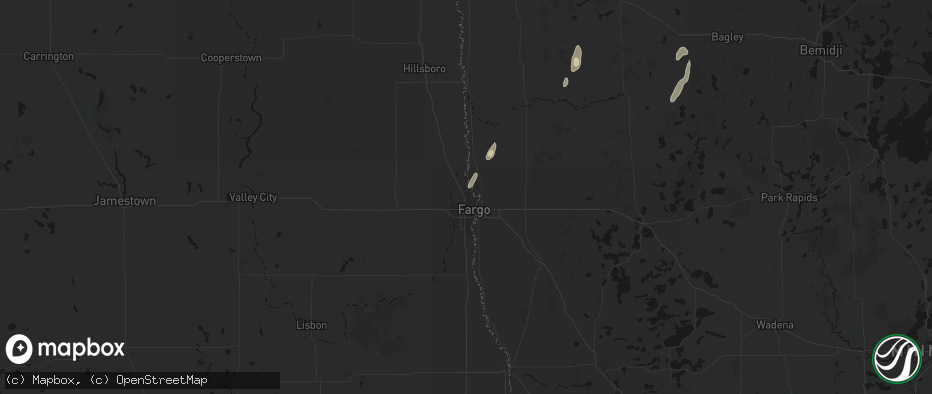 Hail map in Fargo, ND on June 10, 2026