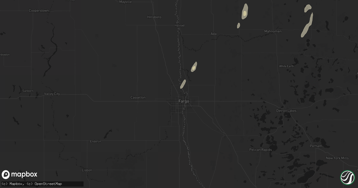 Hail map in Fargo, ND on June 10, 2026