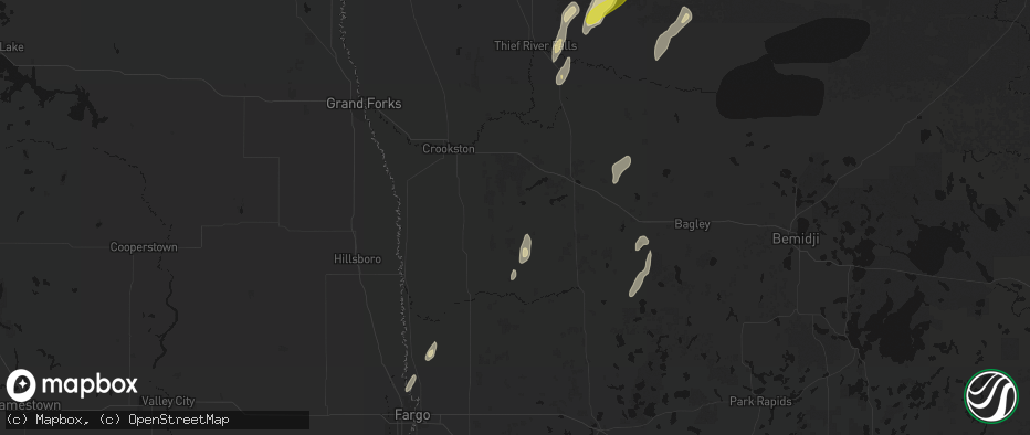 Hail map in Fertile, MN on June 10, 2026