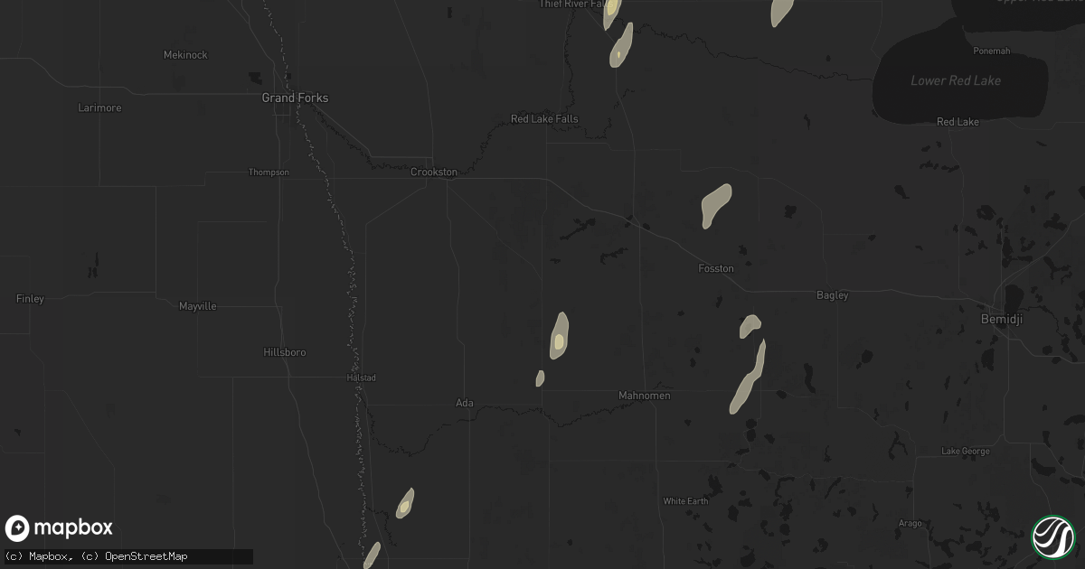 Hail map in Fertile, MN on June 10, 2026