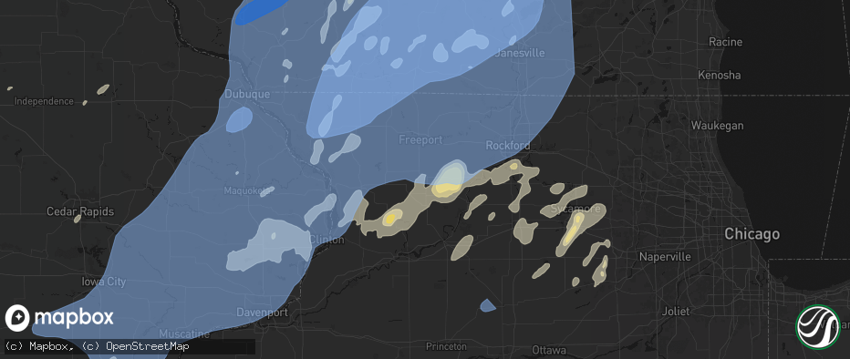 Hail map in Forreston, IL on June 10, 2026