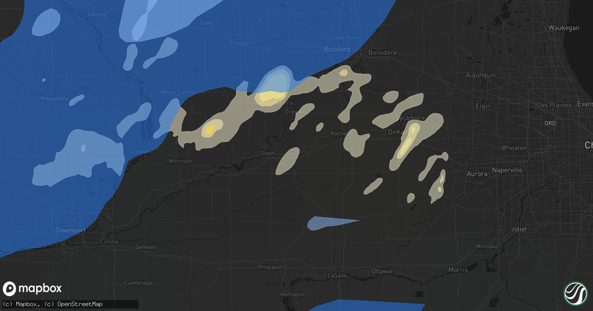 Hail map in Franklin Grove, IL on June 10, 2026