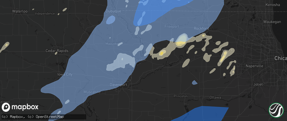 Hail map in Fulton, IL on June 10, 2026