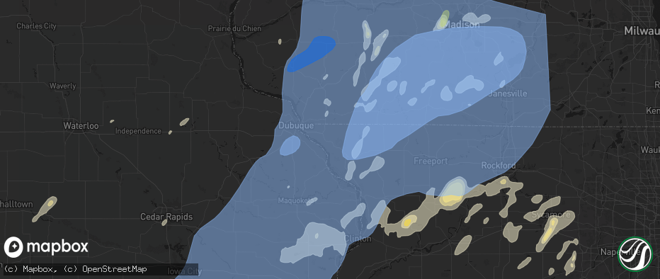 Hail map in Galena, IL on June 10, 2026