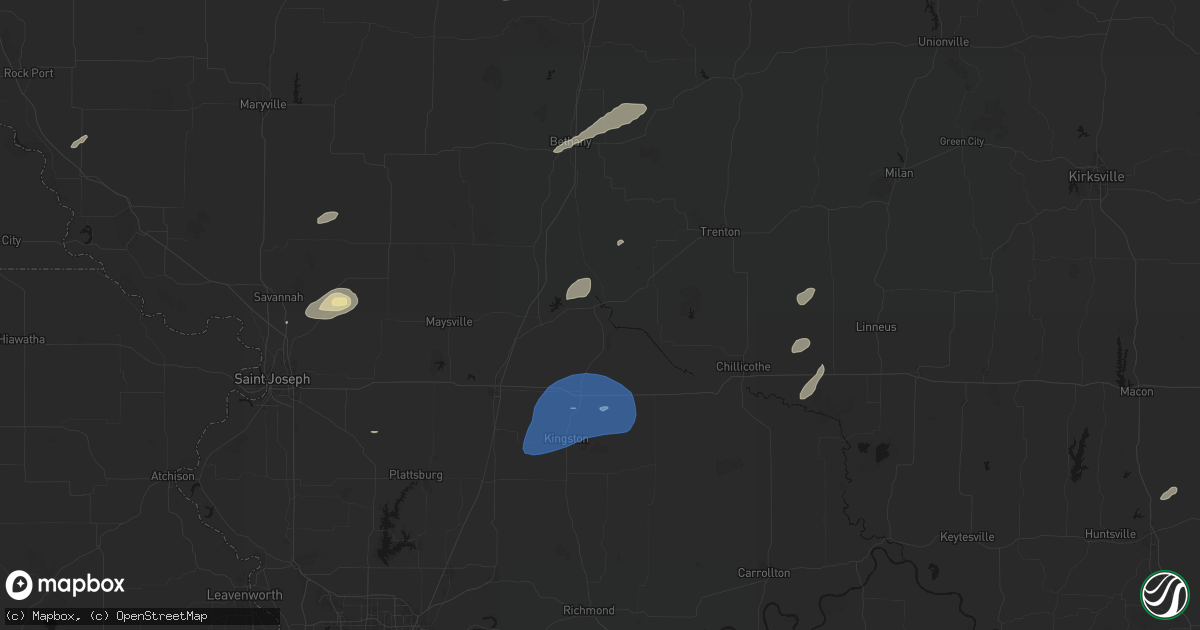 Hail map in Gallatin, MO on June 10, 2026