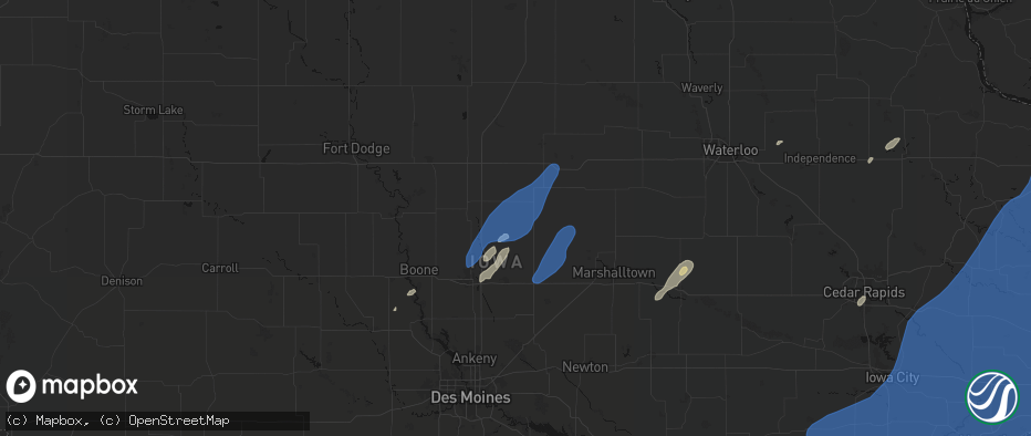 Hail map in Garden City, IA on June 10, 2026