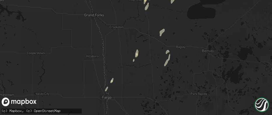 Hail map in Gary, MN on June 10, 2026