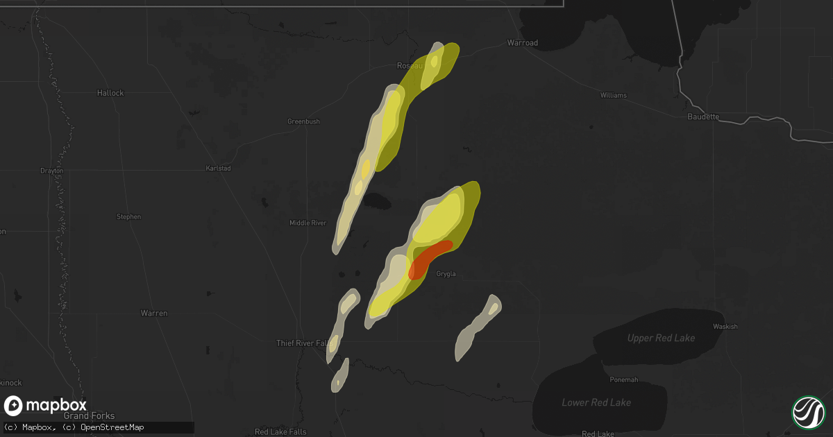 Hail map in Gatzke, MN on June 10, 2026