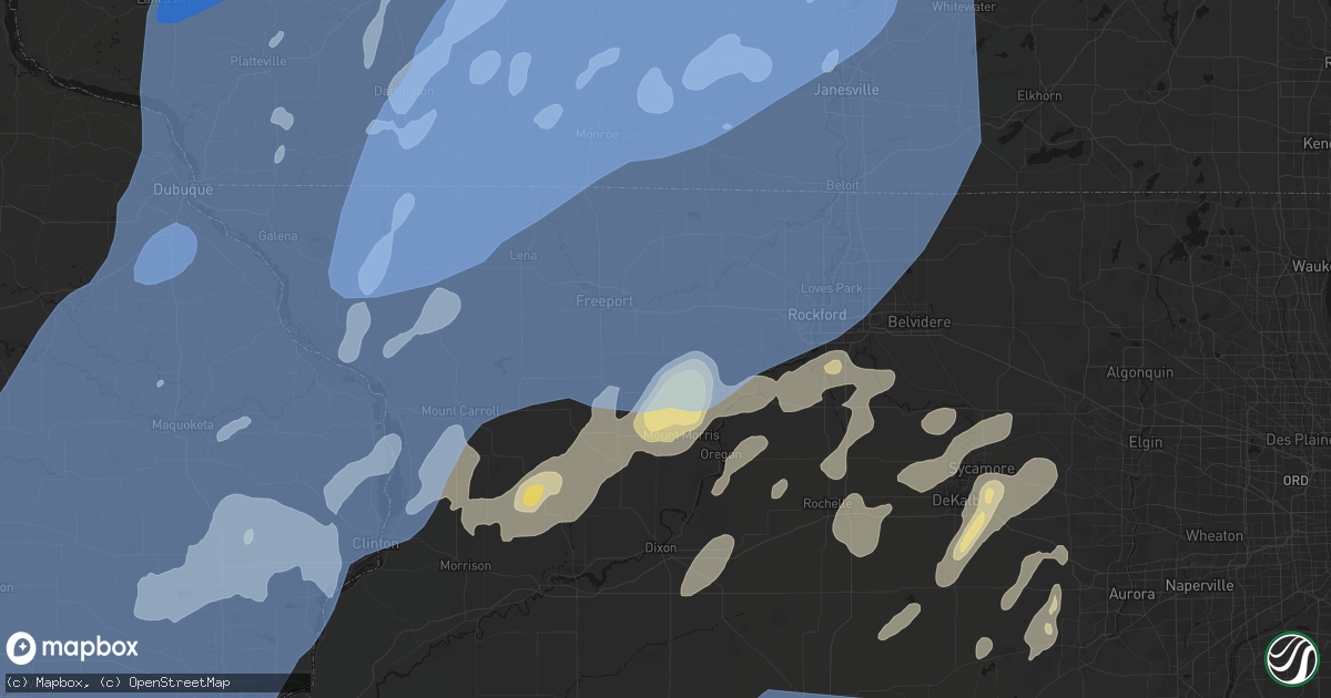 Hail map in German Valley, IL on June 10, 2026