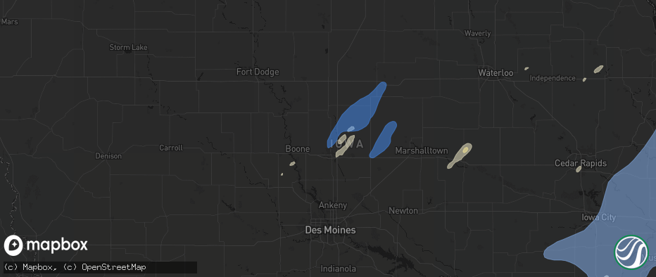 Hail map in Gilbert, IA on June 10, 2026