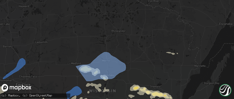 Hail map in Gleason, WI on June 10, 2026
