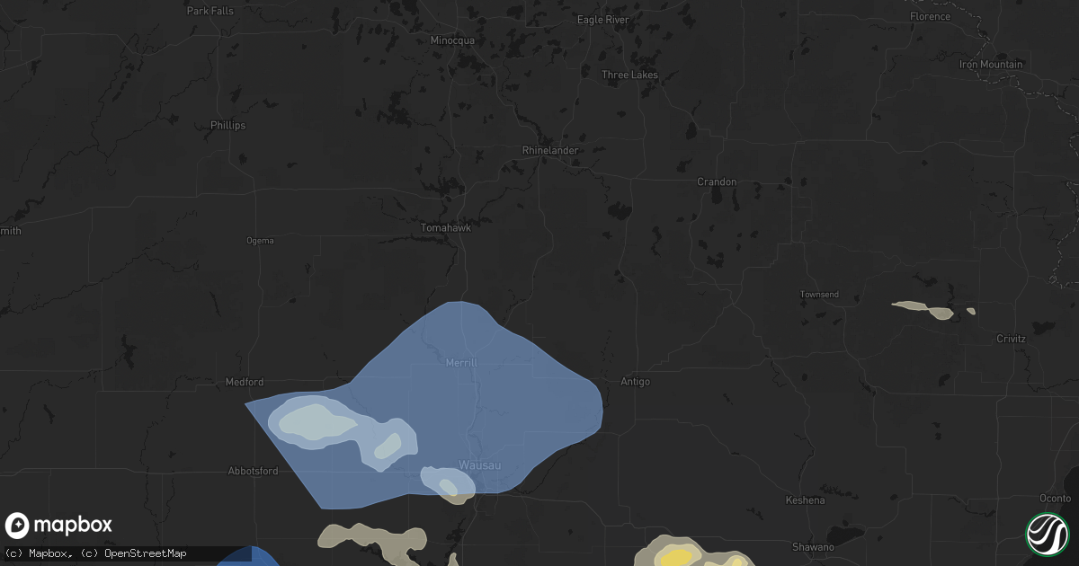 Hail map in Gleason, WI on June 10, 2026