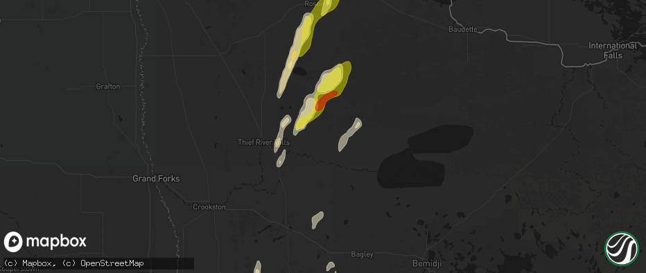 Hail map in Goodridge, MN on June 10, 2026