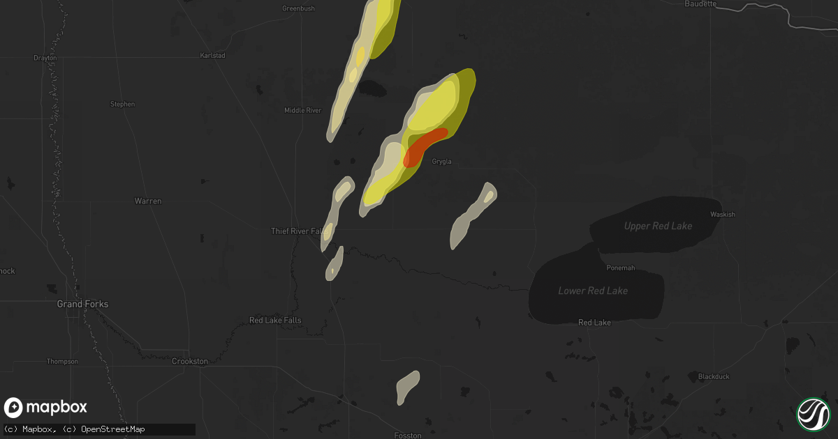 Hail map in Goodridge, MN on June 10, 2026