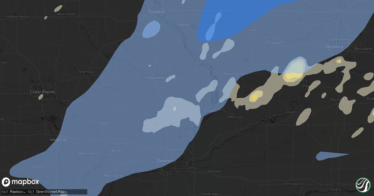 Hail map in Goose Lake, IA on June 10, 2026