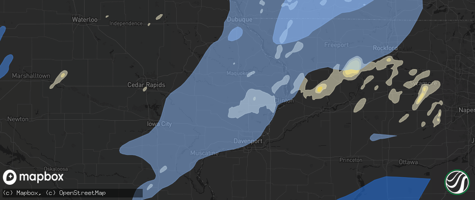 Hail map in Grand Mound, IA on June 10, 2026