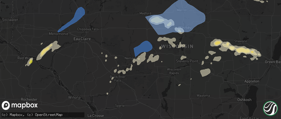 Hail map in Granton, WI on June 10, 2026