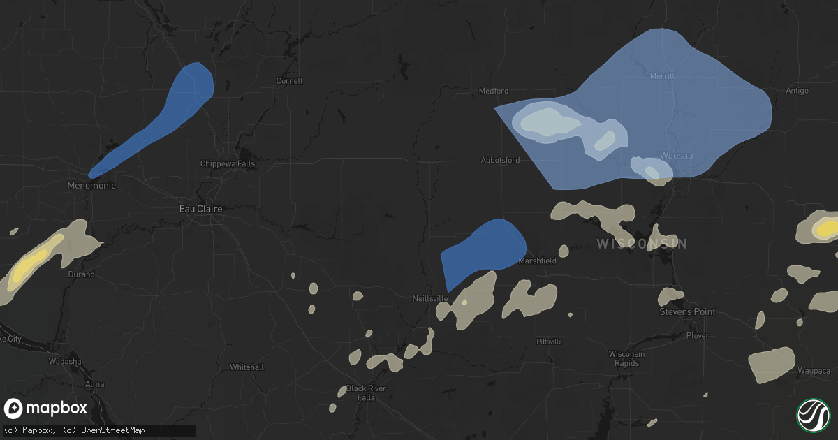 Hail map in Greenwood, WI on June 10, 2026