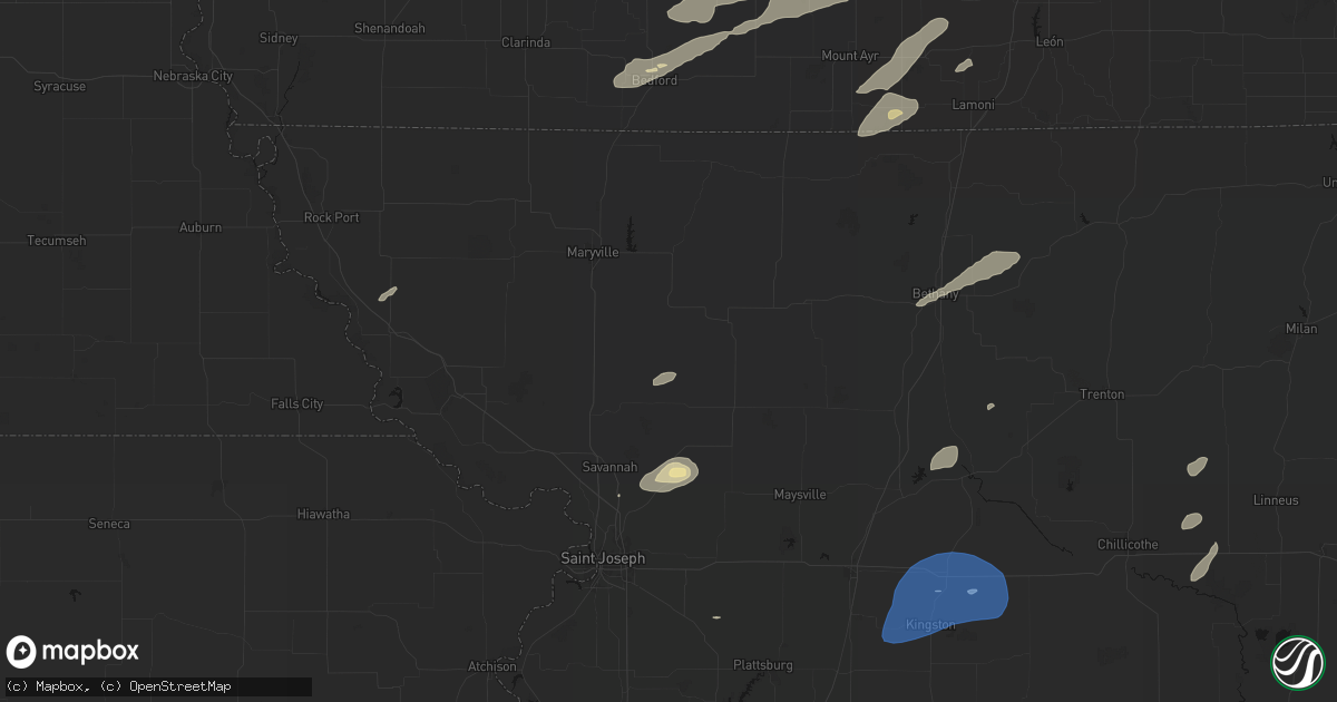 Hail map in Guilford, MO on June 10, 2026