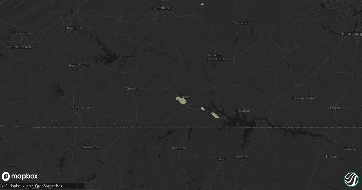 Hail map in Halifax, VA on June 10, 2026