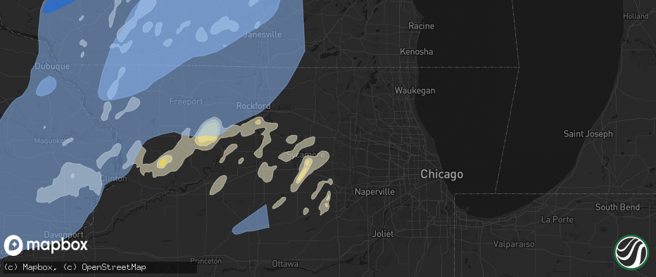 Hail map in Hampshire, IL on June 10, 2026