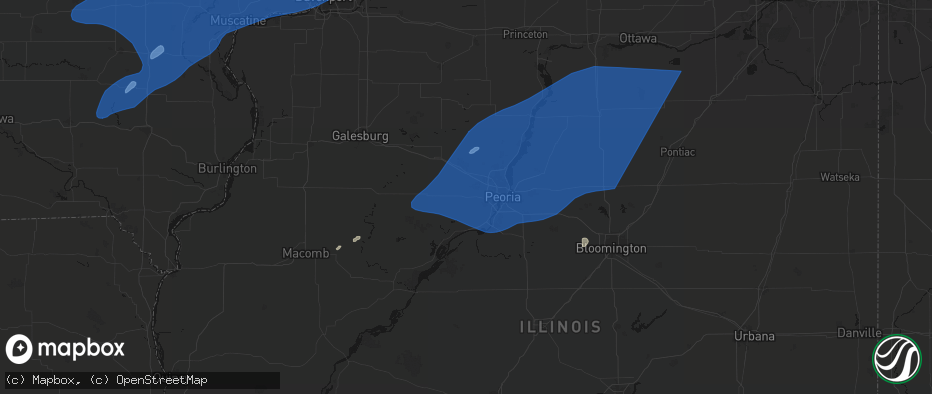Hail map in Hanna City, IL on June 10, 2026