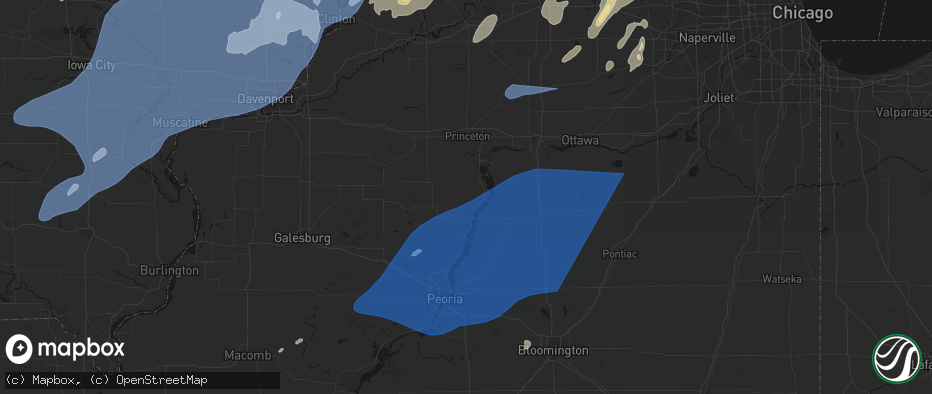 Hail map in Henry, IL on June 10, 2026