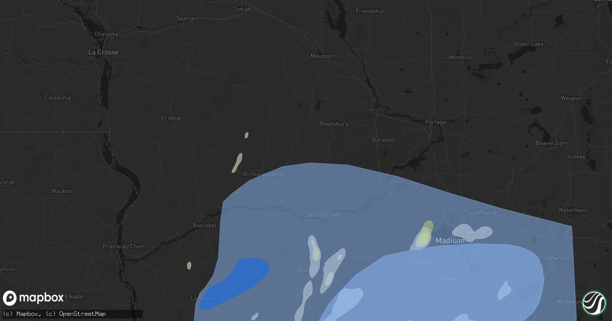Hail map in Hillpoint, WI on June 10, 2026