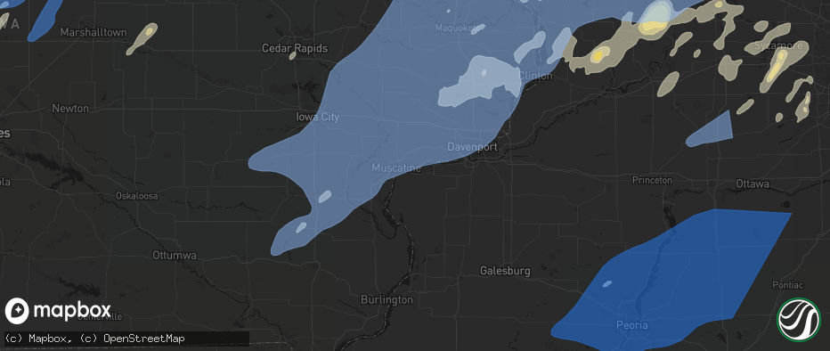 Hail map in Illinois City, IL on June 10, 2026