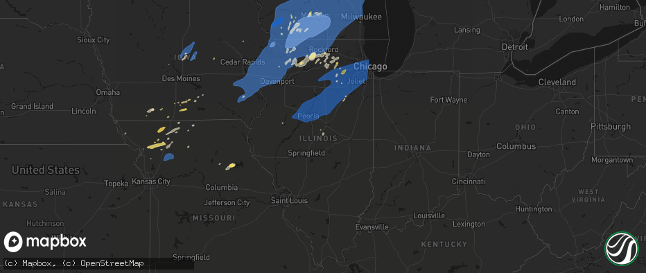Hail map in Illinois on June 10, 2026