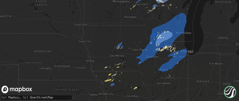 Hail map in Iowa on June 10, 2026