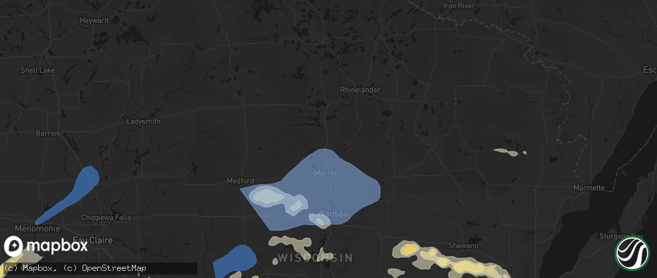 Hail map in Irma, WI on June 10, 2026