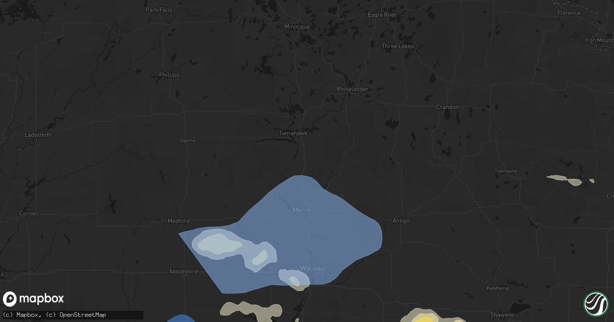 Hail map in Irma, WI on June 10, 2026