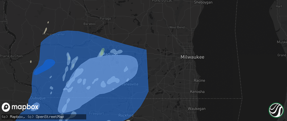 Hail map in Jefferson, WI on June 10, 2026