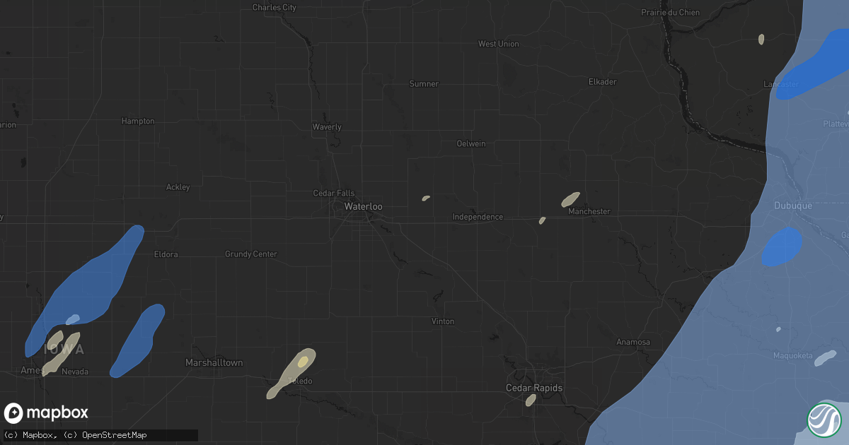Hail map in Jesup, IA on June 10, 2026
