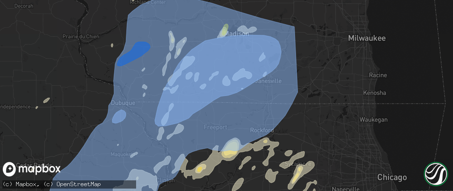 Hail map in Juda, WI on June 10, 2026