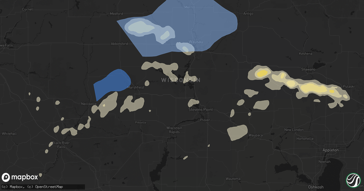 Hail map in Junction City, WI on June 10, 2026
