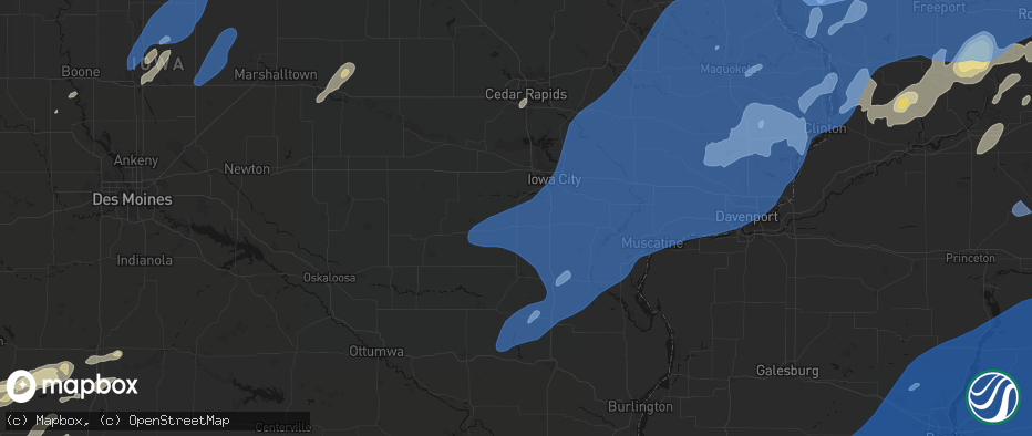 Hail map in Kalona, IA on June 10, 2026
