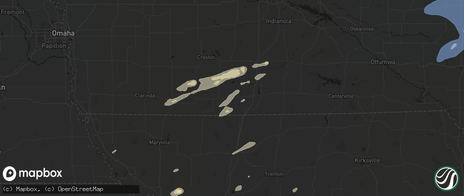 Hail map in Kellerton, IA on June 10, 2026