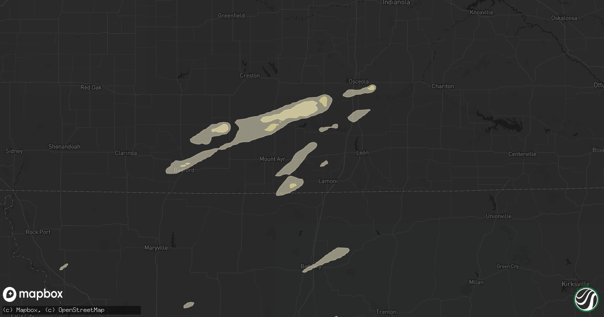 Hail map in Kellerton, IA on June 10, 2026