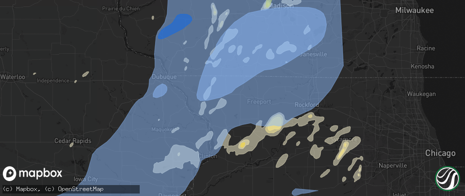 Hail map in Kent, IL on June 10, 2026